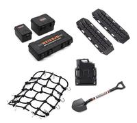 Misamo Universel 8 Pièces/Ensemble Décoration Simulée Valise Filet à Bagages Pelle pour TRX4 SCX10 90046 1/10 RC Accessoires de Voiture Orange