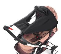 Misazy Pare-Soleil Poussette Universelle avec Protection UV 50+ et Imperméable - Parasol avec Hublot et Ailes d'Abat-Jour, Noir