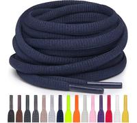 Miscly Lacets Ovales pour Sport - Disponibles en Plusieurs Longueurs et Couleurs (Bleu Marine, 183 cm)