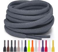 Miscly Lacets Ovales pour Sport - Disponibles en Plusieurs Longueurs et Couleurs (Gris, 183 cm)