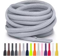 Miscly Lacets Ovales pour Sport - Disponibles en Plusieurs Longueurs et Couleurs (Gris Clair, 114 cm)