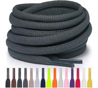 Miscly Lacets Ovales pour Sport - Disponibles en Plusieurs Longueurs et Couleurs (Gris Foncé, 160 cm)