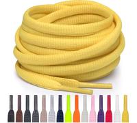 Miscly Lacets Ovales pour Sport - Disponibles en Plusieurs Longueurs et Couleurs (Jaune, 160 cm)
