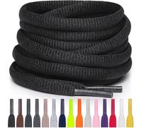 Miscly Lacets Ovales pour Sport - Disponibles en Plusieurs Longueurs et Couleurs (Noir, 114 cm)