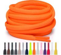 Miscly Lacets Ovales pour Sport - Disponibles en Plusieurs Longueurs et Couleurs (Orange Néon, 137 cm)