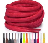 Miscly Lacets Ovales pour Sport - Disponibles en Plusieurs Longueurs et Couleurs (Rouge, 137 cm)