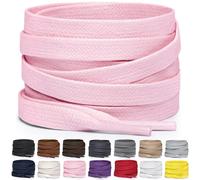Miscly Lacets Plats en Coton Ciré pour Bottes, Baskets et Chaussures - Disponibles en Plusieurs Longueurs et Couleurs (Rose, 114 cm)