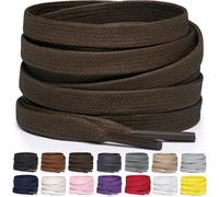 Miscly Lacets Plats en Coton Ciré pour Bottes, Baskets et Chaussures - Disponibles en Plusieurs Longueurs et Couleurs (Marron Foncé, 69 cm)