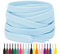 Miscly Lacets Plats Pour Baskets, Plusieurs Longueurs et Couleurs Disponibles (Bleu Clair, 160 cm)