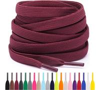 Miscly Lacets Plats Pour Baskets, Plusieurs Longueurs et Couleurs Disponibles (Bordeaux, 160 cm)