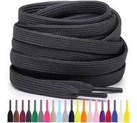 Miscly Lacets Plats Pour Baskets, Plusieurs Longueurs et Couleurs Disponibles (Gris Foncé, 69 cm)