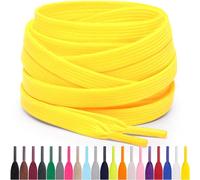 Miscly Lacets Plats Pour Baskets, Plusieurs Longueurs et Couleurs Disponibles (Jaune, 114 cm)
