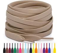 Miscly Lacets Plats Pour Baskets, Plusieurs Longueurs et Couleurs Disponibles (Kaki, 137 cm)