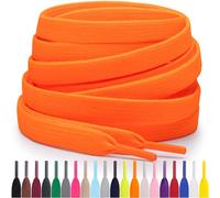 Miscly Lacets Plats Pour Baskets, Plusieurs Longueurs et Couleurs Disponibles (Orange Néon, 69 cm)