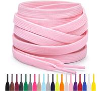 Miscly Lacets Plats Pour Baskets, Plusieurs Longueurs et Couleurs Disponibles (Rose, 91 cm)