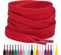 Miscly Lacets Plats Pour Baskets, Plusieurs Longueurs et Couleurs Disponibles (Rouge, 137 cm)