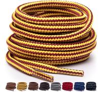 Miscly Lacets Ronds pour Bottes - Lacets Résistants et Durables pour Bottes, Chaussures de Travail et de Randonnée (Jaune/Marron, 274 cm)