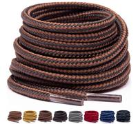 Miscly Lacets Ronds pour Bottes - Lacets Résistants et Durables pour Bottes, Chaussures de Travail et de Randonnée (Noir/Marron, 244 cm)
