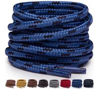 Miscly Lacets Ronds pour Bottes - Lacets Résistants et Durables pour Bottes, Chaussures de Travail et de Randonnée (Bleu/Noir, 114 cm)
