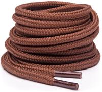 Miscly Lacets Ronds pour Bottes - Lacets Résistants et Durables pour Bottes, Chaussures de Travail et de Randonnée (Marron, 160 cm)