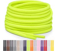 Miscly Lacets Ronds pour Chaussures, Baskets et Bottes - Disponibles en Plusieurs Longueurs et Couleurs (Vert/Jaune Néon, 183 cm)