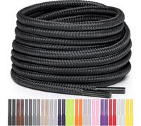 Miscly Lacets Ronds pour Chaussures, Baskets et Bottes - Disponibles en Plusieurs Longueurs et Couleurs (Noir, 137 cm)