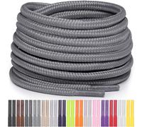Miscly Lacets Ronds pour Chaussures, Baskets et Bottes - Disponibles en Plusieurs Longueurs et Couleurs (Gris, 137 cm)