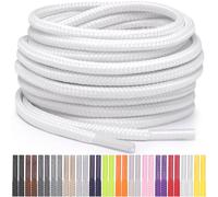 Miscly Lacets Ronds pour Chaussures, Baskets et Bottes - Disponibles en Plusieurs Longueurs et Couleurs (Blanc, 114 cm)