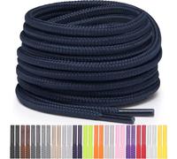 Miscly Lacets Ronds pour Chaussures, Baskets et Bottes - Disponibles en Plusieurs Longueurs et Couleurs (Bleu Marine, 160 cm)