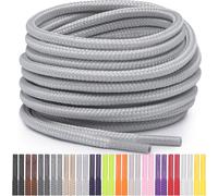 Miscly Lacets Ronds pour Chaussures, Baskets et Bottes - Disponibles en Plusieurs Longueurs et Couleurs (Gris Clair, 137 cm)