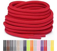Miscly Lacets Ronds pour Chaussures, Baskets et Bottes - Disponibles en Plusieurs Longueurs et Couleurs (Rouge, 114 cm)
