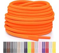 Miscly Lacets Ronds pour Chaussures, Baskets et Bottes - Disponibles en Plusieurs Longueurs et Couleurs (Orange Néon, 160 cm)