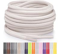 Miscly Lacets Ronds pour Chaussures, Baskets et Bottes - Disponibles en Plusieurs Longueurs et Couleurs (Blanc Cassé, 183 cm)