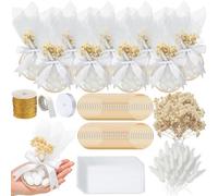 Misdary Lot de 100 cadeaux de mariage en amande italienne pour invités avec bague et sac en tulle pour fiançailles, fête prénuptiale, cadeaux traditionnels de mariage (amande non incluse)