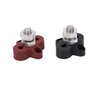 MISDBOUBM 2 pièces Bloc de jonction pour Batterie M10, Goujon de Terminal en métal isolé, Bloc de jonction de Distribution de Puissance Max. DC48V avec Goujons Rouges et Noirs pour Voitures,