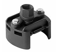 MISDBOUBM 60mm - 80mm Adjustable 2 Jaw Oil Filter Wrench, Universal Fuel Filter Remover Tool, Heavy Duty Cast Steel Construction with Serrated Jaws for Secure Grip, Compatible with 1/2" Ratc