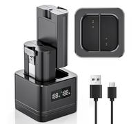 Mise à Niveau, 2 Packs de 3.65V 6040mAh Batterie de Remplacement avec Station de Charge, Affichage numérique LED pour 2/3/4,3+ Ring Caméra de Sonnette, de Spot