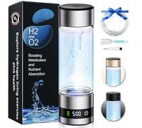 Mise à niveau 2025 【Électrolyse supraconductrice SPE/PEM】Bouteille d'eau à hydrogène classe de travail 6850PPB : bouteille d'eau hydrogène 100 % étanche 9 heures Nano Hydrogène Lock C-bleu