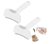 Mise à Niveau 2pcs, Calmipet - Peigne Démêlante Pour Animaux De Compagnie，B | Outil de Démêlage et Étrille pour Sous-Poil Long et Court avec Bouton Autonettoyant et Dents Arrondies pour Soin Quotidien