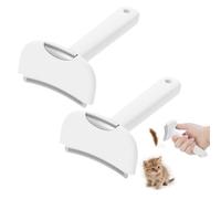 Mise à Niveau 2pcs, Calmipet - Peigne Démêlante Pour Animaux De Compagnie，C | Outil de Démêlage et Étrille pour Sous-Poil Long et Court avec Bouton Autonettoyant et Dents Arrondies pour Soin Quotidien