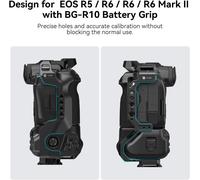 (Mise À Niveau) Cage Pour Canon R5/R6/R5 C/R6 Mark Ii Avec Poignée De Batterie Bg-R10, Cage Vidéo Pour Appareil Photo Avec Support De Cold Shoe, Trous Filetés 1/4""-20 Et 3/8""-16-3464B[Z4766]