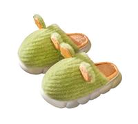 [Mise à niveau chaude] Pantoufles chaudes pour femmes, douces et confortables, réchauffent vos pieds en hiver. Pantoufles bicolores avec mousse à mémoire de forme, vert, 40 EU