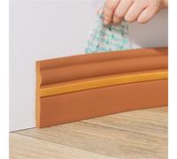 Mise à niveau de la moulure de plinthe flexible de 16,4 pieds, moulure de plinthe murale en caoutchouc autocollante en vinyle(Brown Gold,98mm)