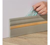 Mise à niveau de la moulure de plinthe flexible de 16,4 pieds, moulure de plinthe murale en caoutchouc autocollante en vinyle(Grey Gold,120mm)