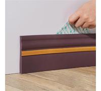 Mise à niveau de la moulure de plinthe flexible de 16,4 pieds, moulure de plinthe murale en caoutchouc autocollante en vinyle(Wine Red Gold,120mm)