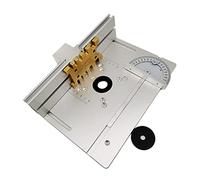Mise à niveau de la plaque d'insertion de la Table de toupie en aluminium avec jauge à onglets et jauge de Tenon et clôture for les bancs de travail(4P- Silver)