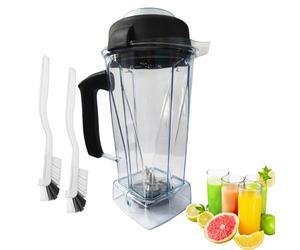 Mise à niveau pour carafe Vitamix 1,8 l, remplacement pour Vitamix 5200 5000 6500 7500 Pro500 750 Vita-Prep VM0101 VM0102 VM0103 VM0197 E310 320 Asymétrique 172 Conteneur Tasse avec 2 brosses de