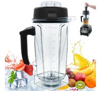 Mise à niveau pour pichet Vitamix 1,8 l avec tamper, remplacement pour Vitamix 5200 5300 6000 6300 6500 5000 5500 7500 4500 A2300 A3300, etc. Pour récipient Vitamix Blender Bocal, 1 an de fabricant