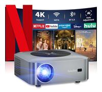 [Mise à niveau] Projecteur d'extérieur 4K Smart Projector Google TV Proyector avec 5G WiFi/Bluetooth/AI Mise au point électrique, ZOOM, Max 300 pouces, HDMI/USB/TV Stick/ordinateur portable/PS5 pris
