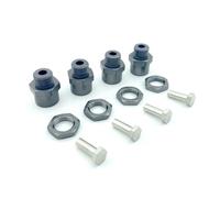 Mise À Niveau Voiture RC 1/10 Pneus 1/8 4 Pièces Adaptateur Hexagonal Alliage D'aluminium Moyeux Hexagonaux Roue 12 Mm À 17 Mm Adaptateur D'extension Écrous Conversion RC Accessoire De Pièce(Gray)
